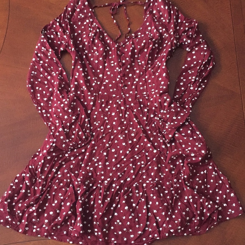 Hollister Long Sleeve Floral Print Dress